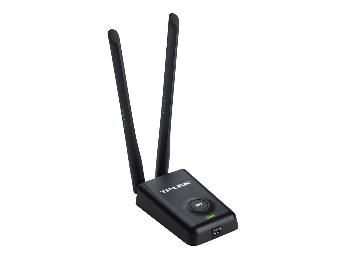 TP-LINK 300Mbps High Power Wireless USB Adapter 2.4GHz 802.11b/g/n High Power up to 500mw 2x5dBi detachable RP-SMA antennas 1xUSB