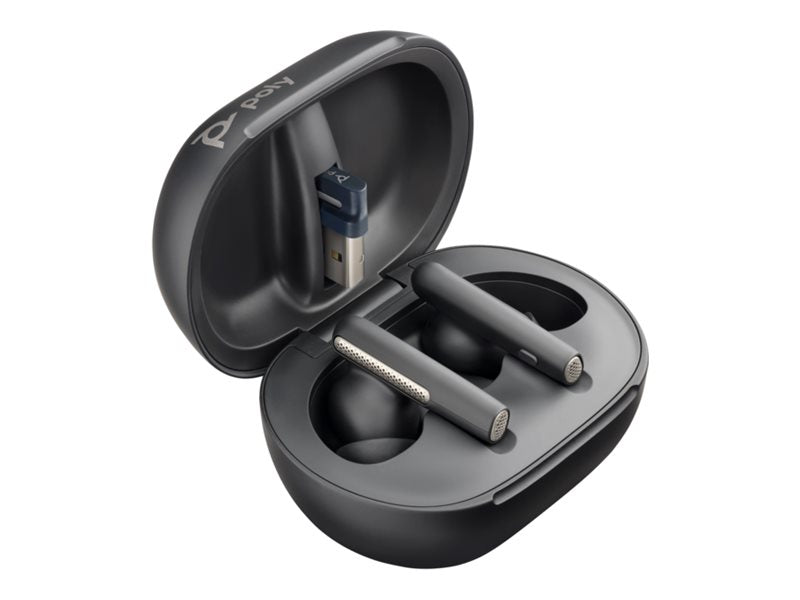 HP Poly Voyager Free 60+ UC M Carbon Black Earbuds +BT700 USB-C Adapter +Touchscreen Charge Case Casque Sans fil Ecouteurs Appels/Musique USB Type-C Bluetooth