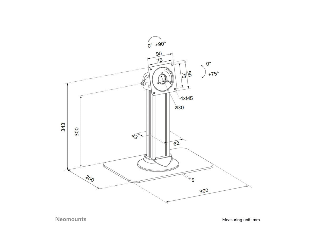 Neomounts DS15-631BL1 Tablet desk stand