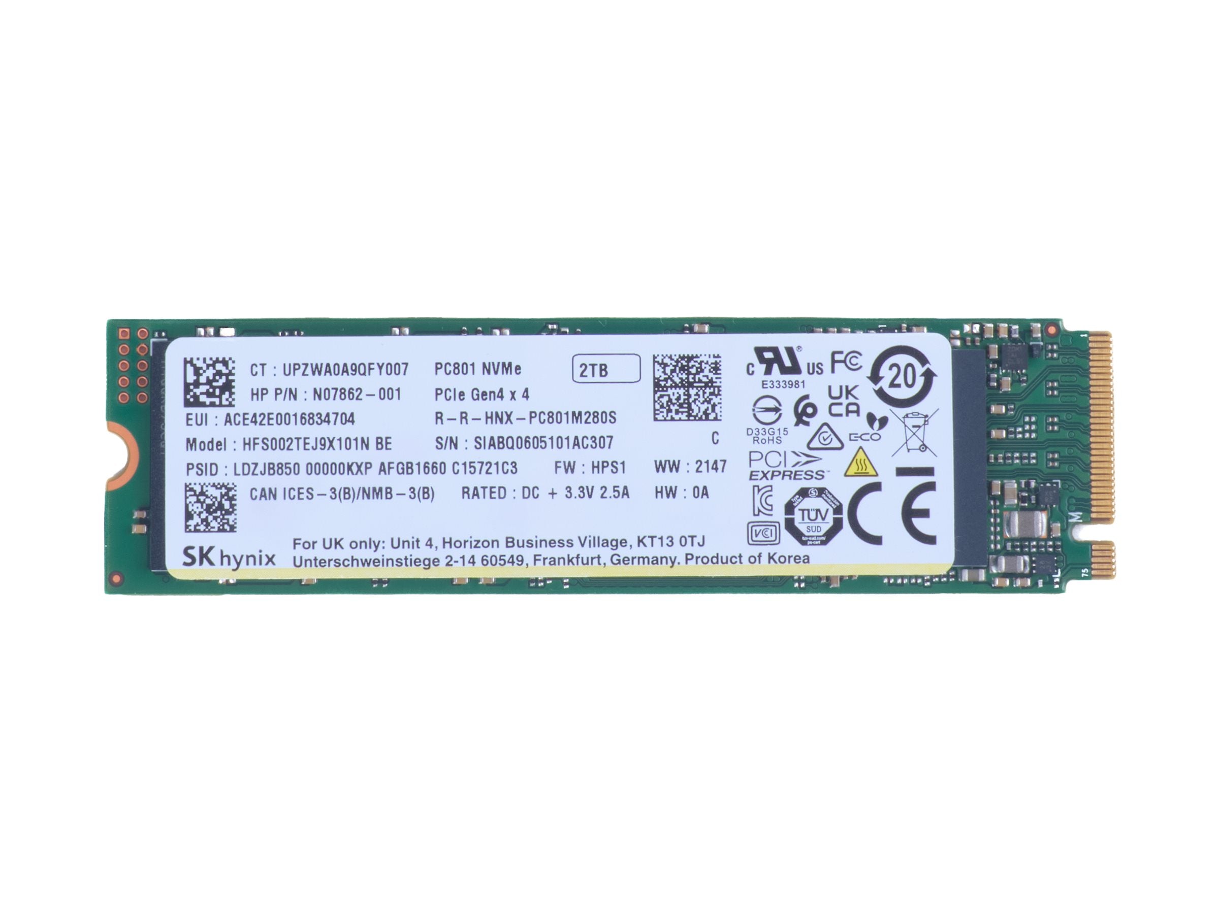 HP 2To PCIe SSD