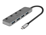 LINDY 4 Port USB 3.2 Type C Hub with On/Off Switches