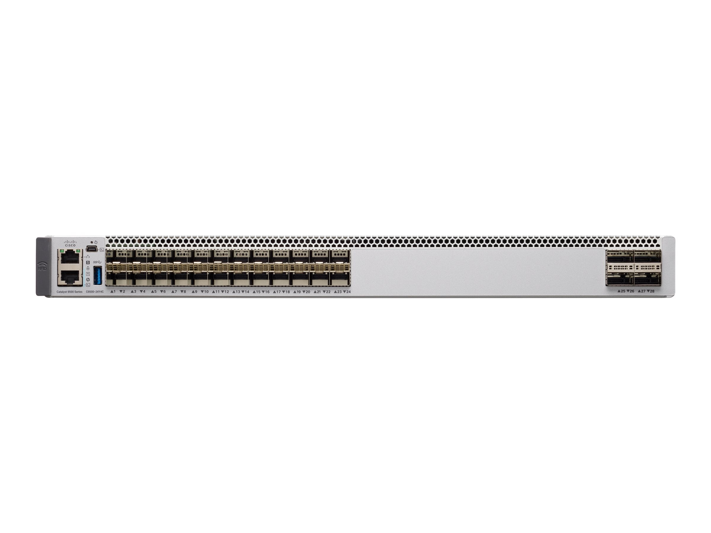 CISCO Catalyst 9500 1U RM Network Essentials L3 Managed Switch 1xCPU 2.4GHz 16GB RAM 16GB Flash 24x25GbE