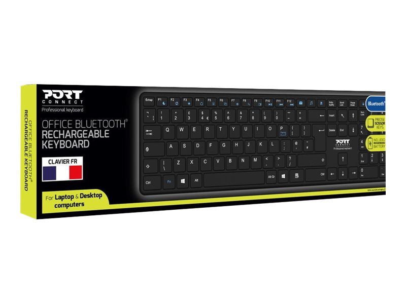 PORT DESIGNS Rechargeable Bluetooth Keyboard Ultra Slim and Elegant Design Rechargeable Battery 10meters Bluetooth range Compatible