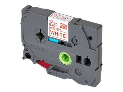 BROTHER P-TOUCH TZE-232 rouge sur blanc 12mm