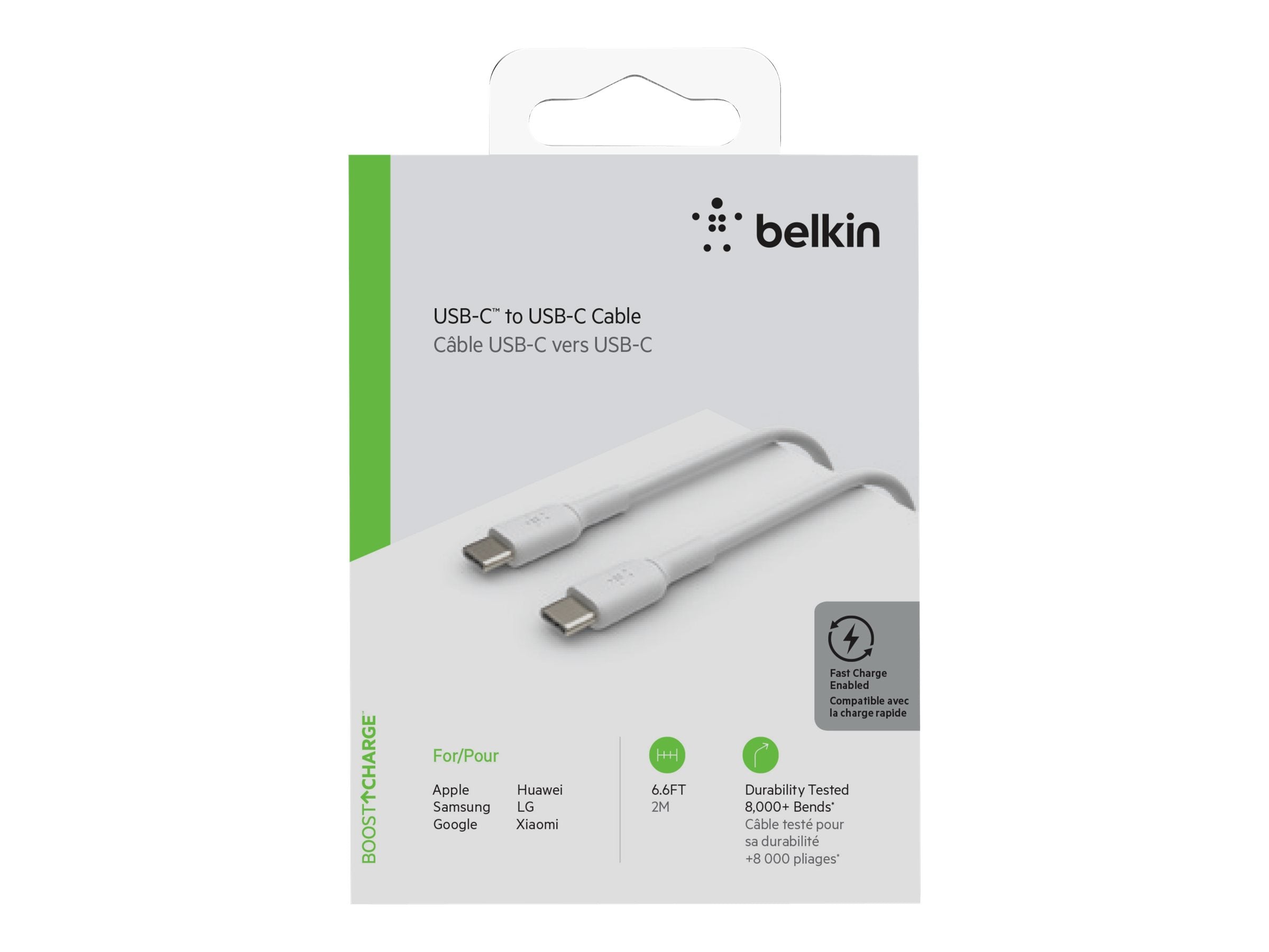 BELKIN BOOST CHARGE USB-C to USB-C 2.0 Cable PVC 2M White