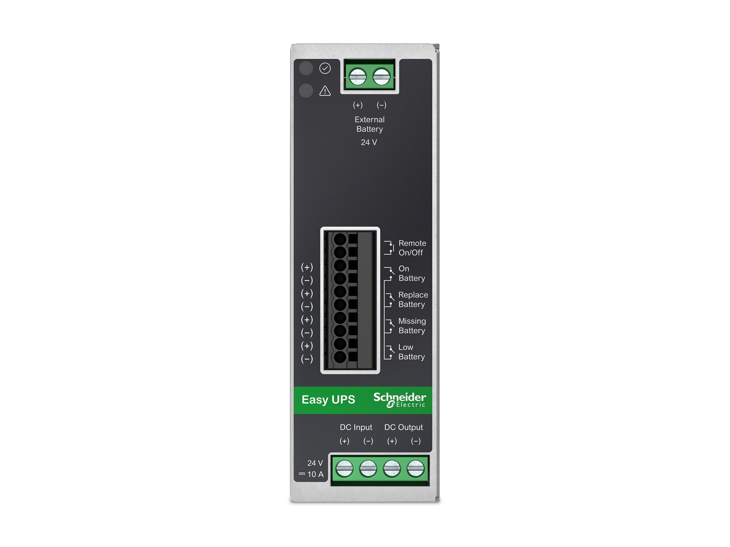 APC Easy UPS UPS DIN rail mountable 10A DC 24V 240Watt no battery output connectors 1metal gray