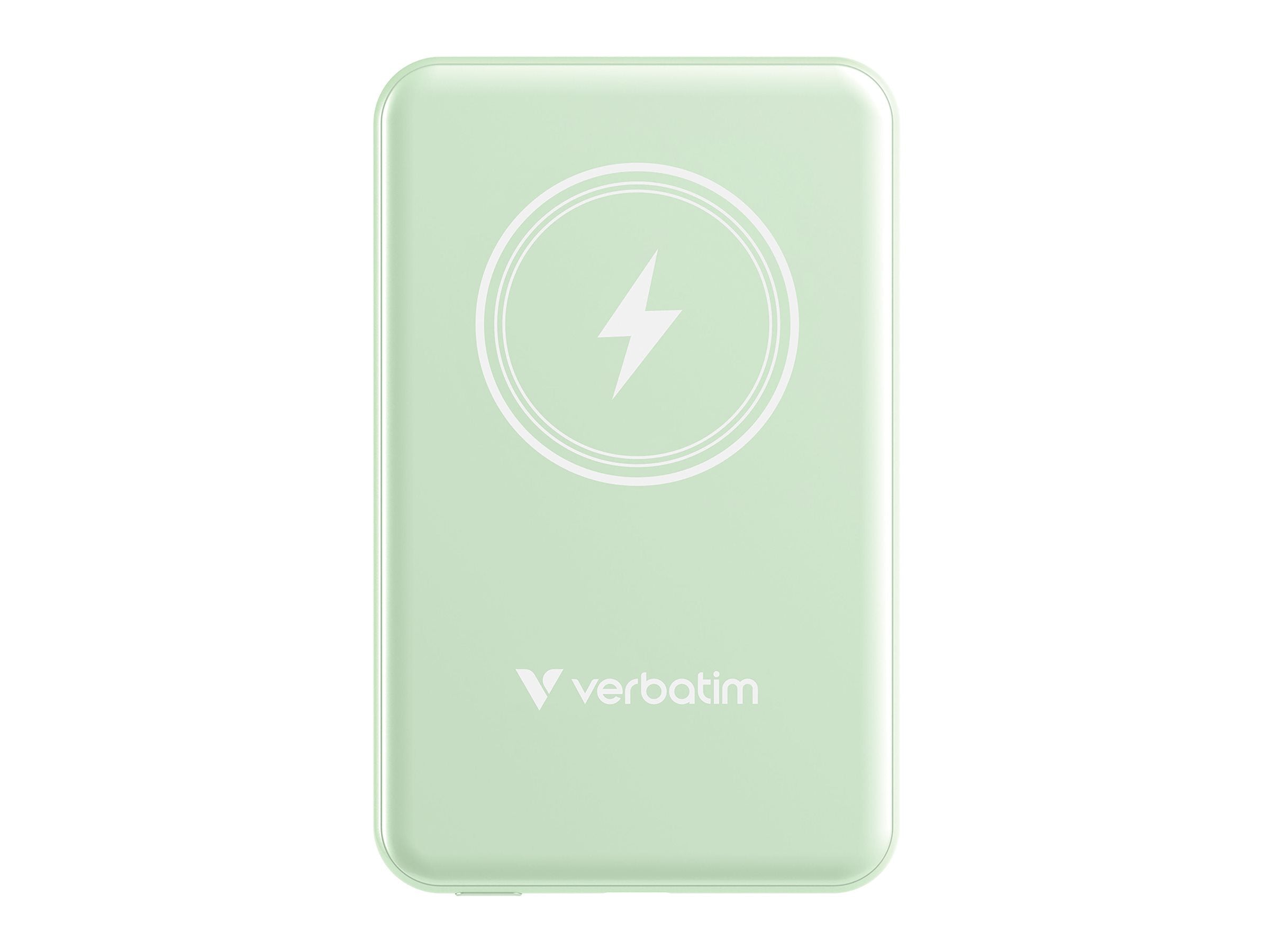 VERBATIM CHARGE N GO MAGNETIC WIRELESS POWER BANK 5000 GREEN WCF (P)