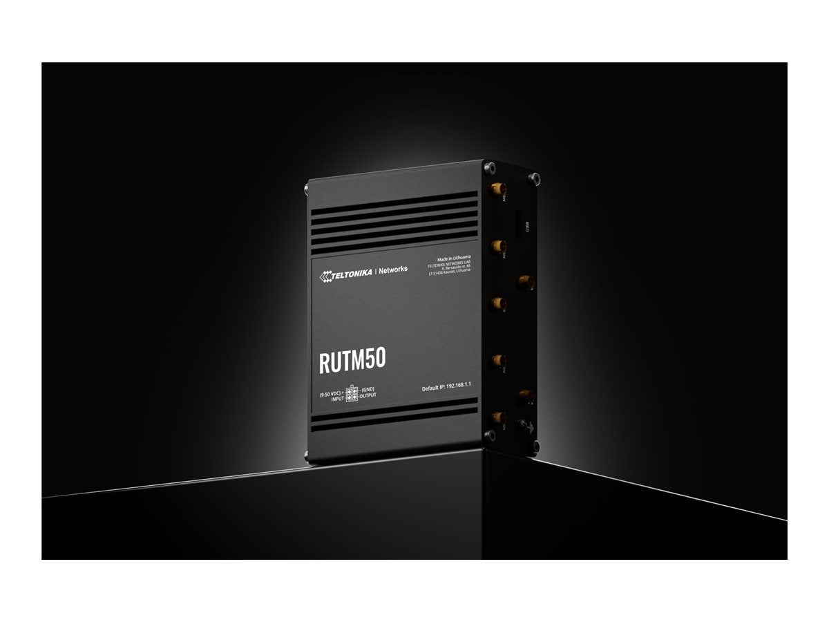 TELTONIKA NETWORKS RUTM50 DUAL SIM 5G/4G/LTE EMEA APAC Brazil EU PSU Cellular Router