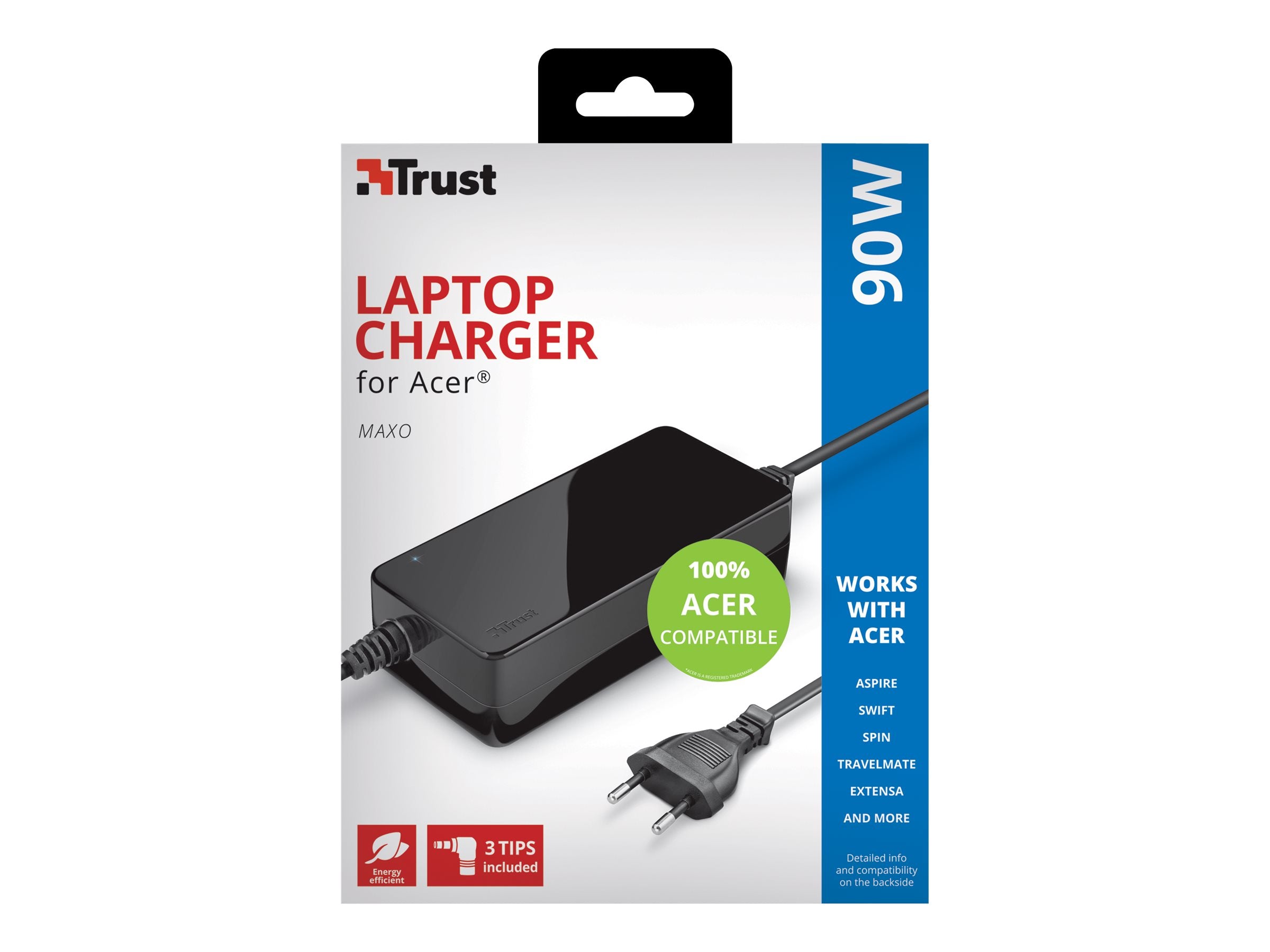TRUST Alimentation universelle MAXO 90W pour ordinateur portable ACER