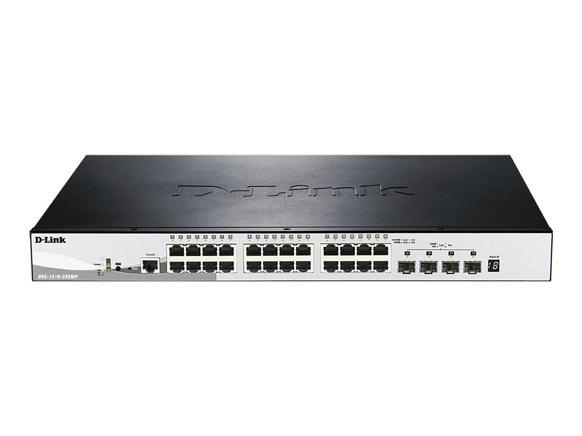D-LINK 28-Port Smart Managed PoE+ Gigabit Stack Switch 4x 10G dlink green 3.0 24x 10/100/1000Mbit/s TP RJ-45 PoE Port 802.3at