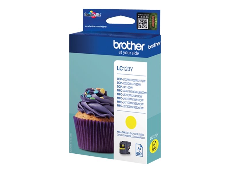 BROTHER LC-123 cartouche dencre jaune capacité standard 600 pages pack de 1