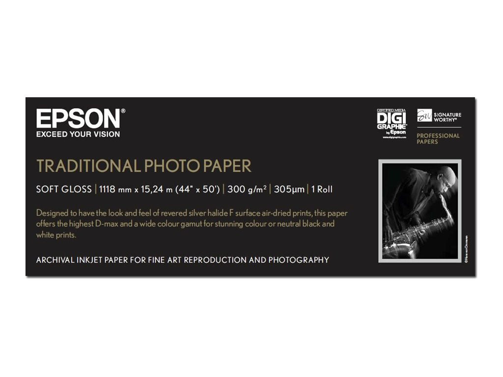 EPSON S045056 Traditional photo  papier 330g/m2 1118mm x 15m 1 rouleau pack de 1 1118mm x 15m