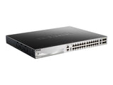 D-LINK L3 Light Switch 24 Gigabit PoE/PoE+ ports & 2 10GBASE-T Ports & 4 10GbE SFP+ ports 370 W PoE Budget 740W with DPS-700