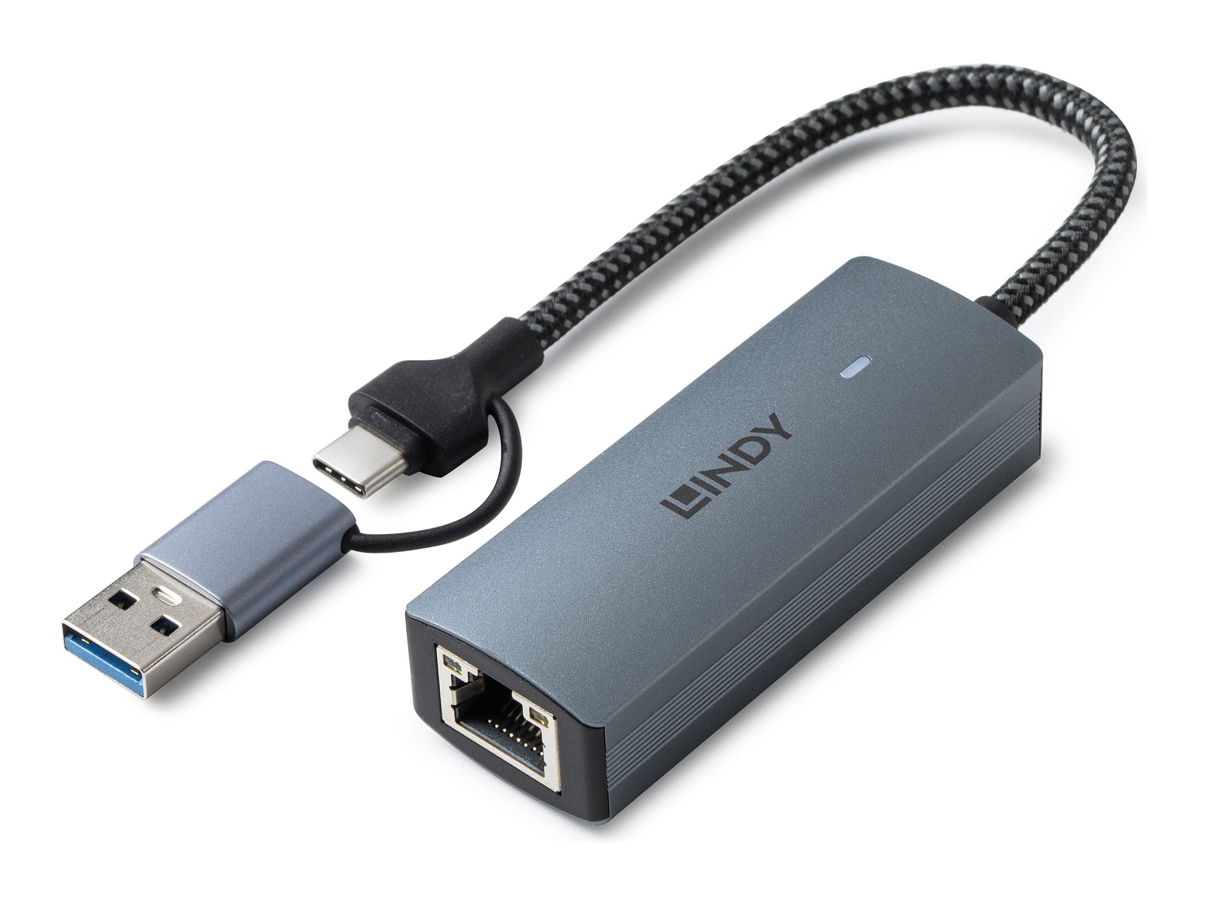 Câble USB LINDY USB 3.2 TO 5G ETHERNET CONVERTER Gris 15 cm
