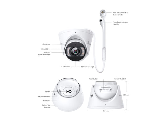 TP-LINK 5MP Full-Color Turret Network Camera