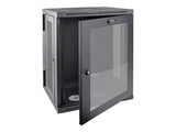 EATON TRIPPLITE SmartRack 15U Low-Profile Switch-Depth Wall-Mount Half-Height Rack Enclosure Clear Acrylic Window