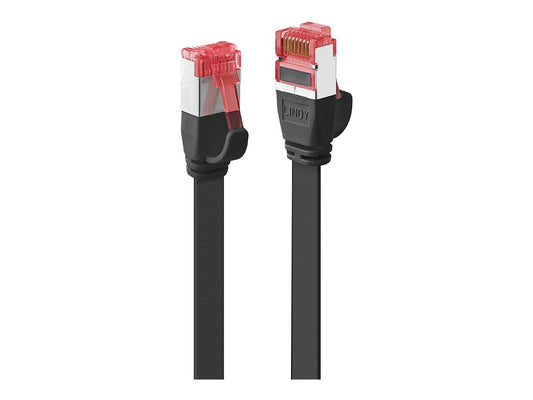 LINDY Cat.6 U/FTP Flat Patch Cable Black 1m