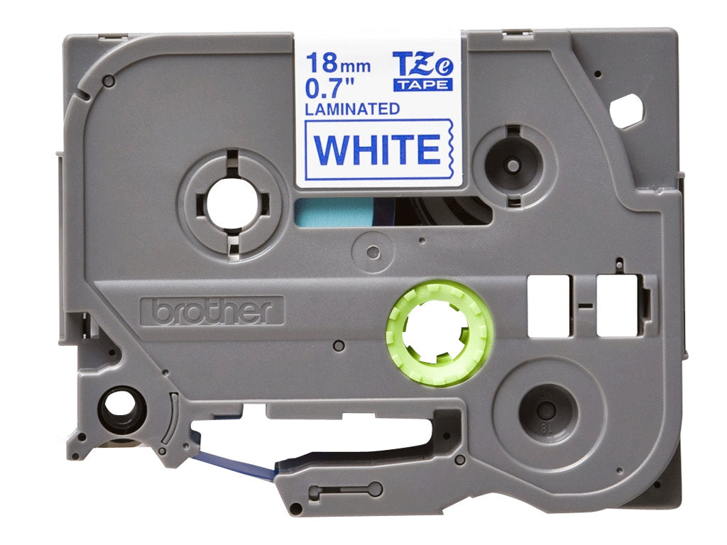 BROTHER P-TOUCH TZE-243 bleu sur blanc 18mm