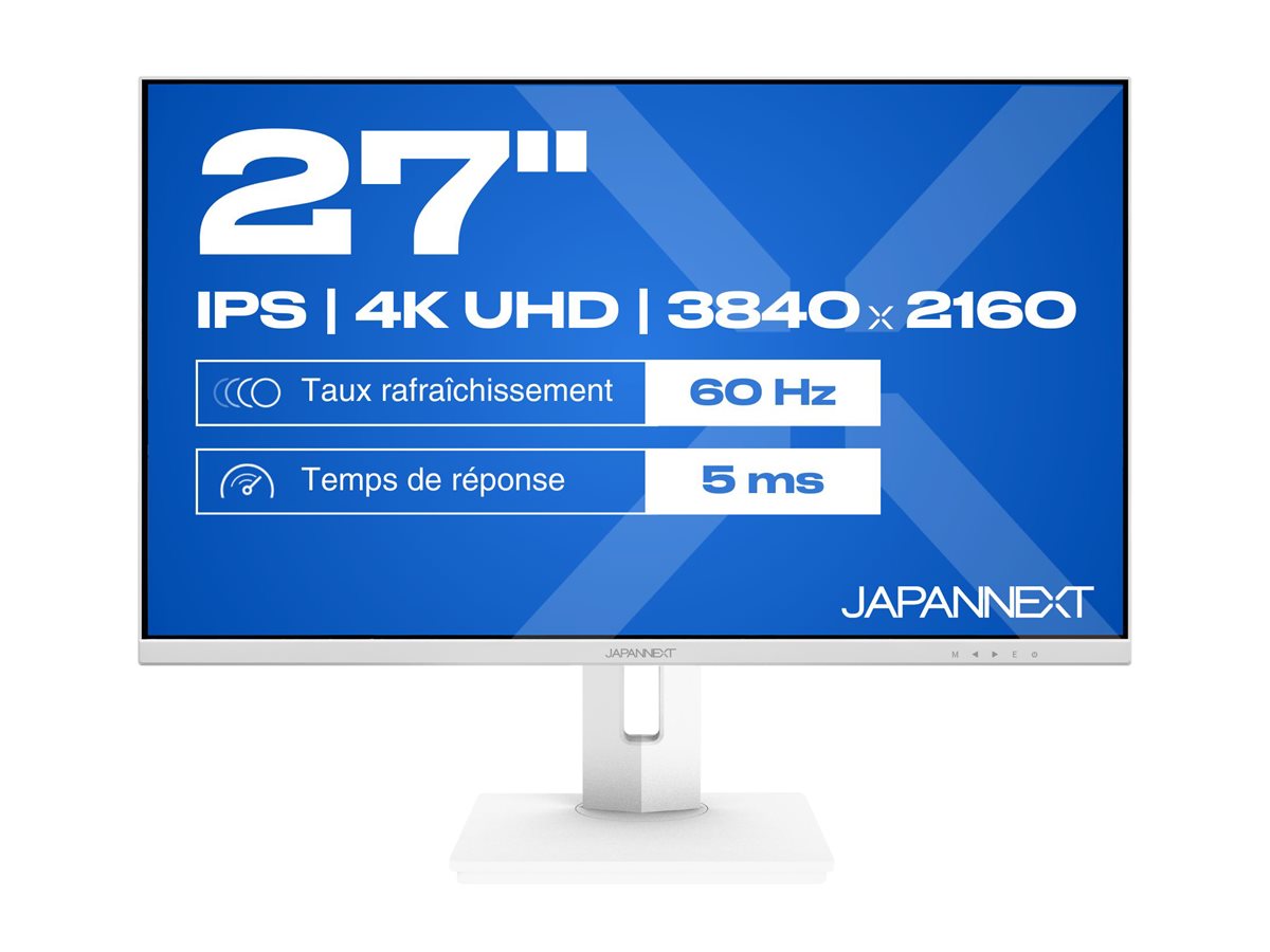 JAPANNEXT JNIPS270UHD60FC65WHSPW  Ecran LED 27  4KUHD(3840x2160)60Hz  IPS(HADS)