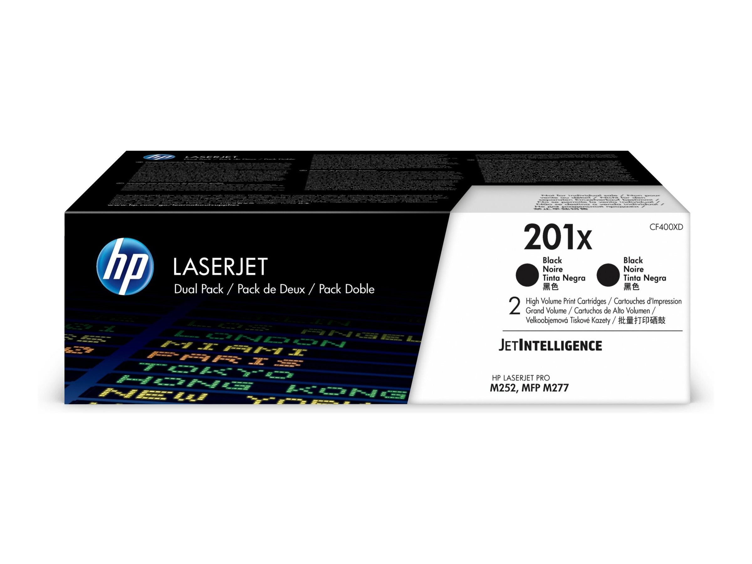 HP 201X original LaserJet Toner cartridge CF400XD Black High Yield 2-pack