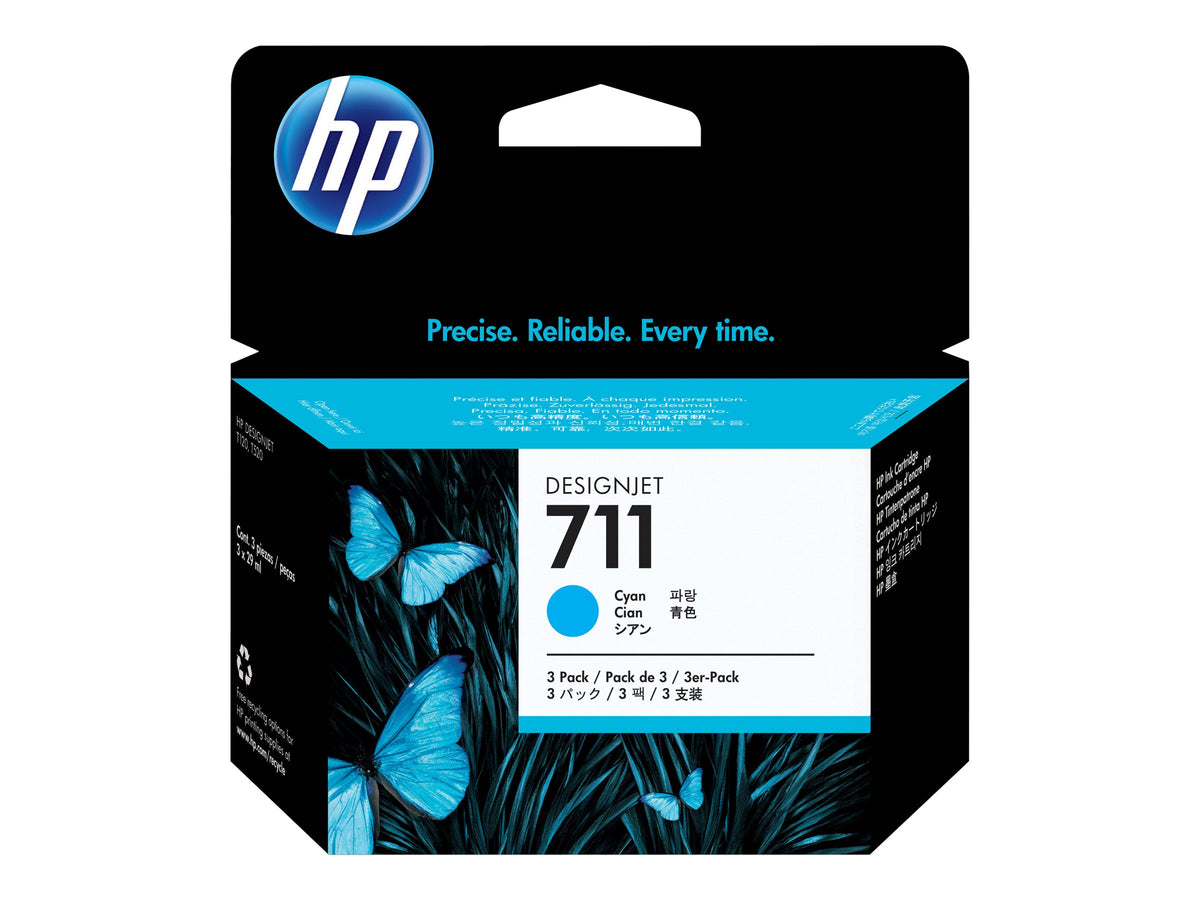 HP 711 original Ink cartridge CZ134A cyan standard capacity 3-pack