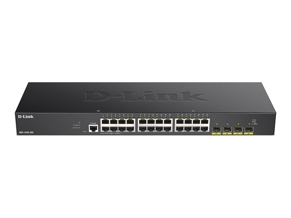 D-LINK 28-Port Smart Managed Gigabit Switch 4x 10G dlink green 3.0 24x 10/100/1000Mbit/s TP RJ-45 Port 4x 10Gbit/s Fiber SFP+