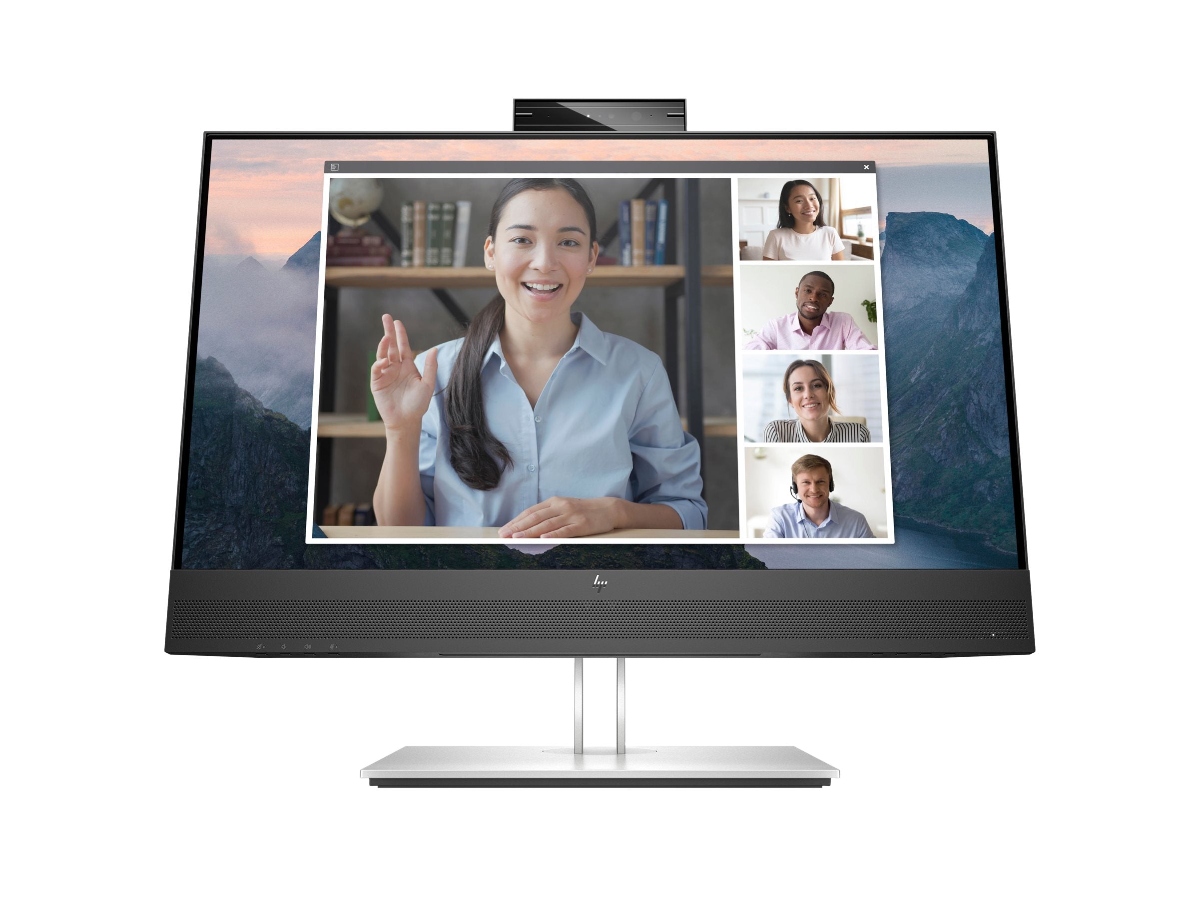 HP Écran de conférence E24mv G4 FHD avec webcam IR 5Mpx 23.8p Moniteur 24 FHD 1920x1080 HDMI VGA USB hub DisplayPort 3/3/0