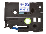 BROTHER P-TOUCH TZE-263 bleu sur blanc 36mm