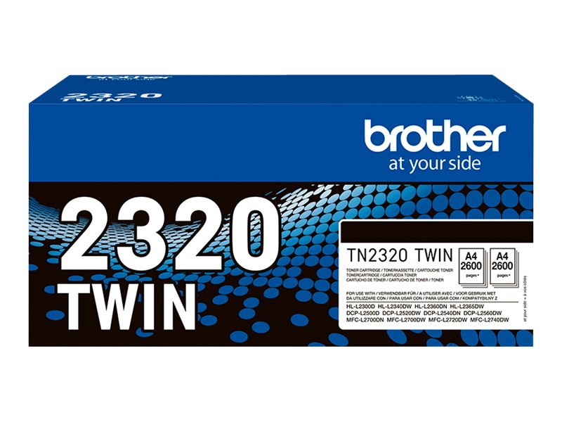 BROTHER TN2320 TWIN-pack black toners BK 2600pages/cartridge