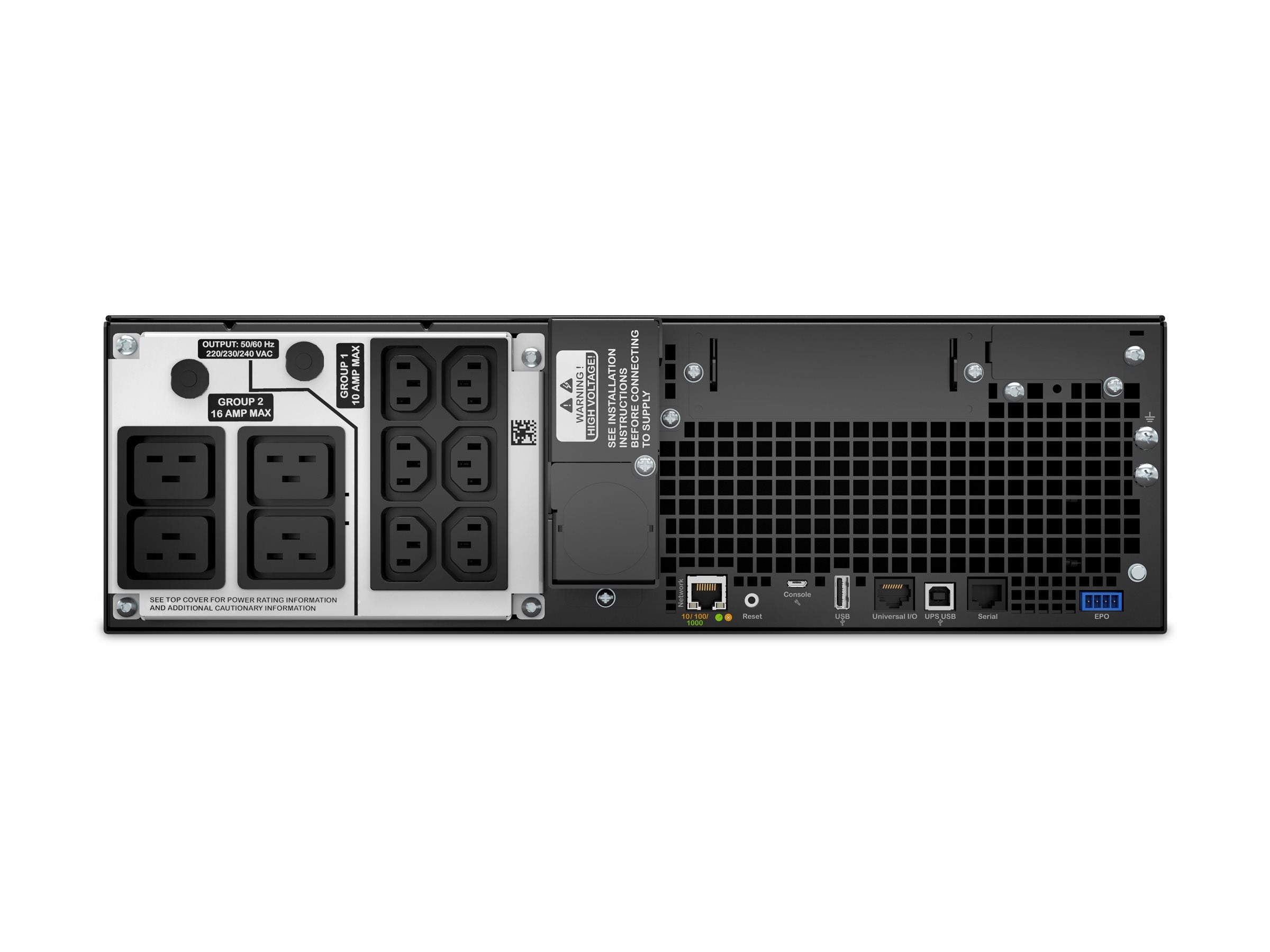 APC Smart-UPS SRT 5000VA RM UPS rack-mountable AC 230V 4500Watt 5000VA USB output connectors 12 3U Black
