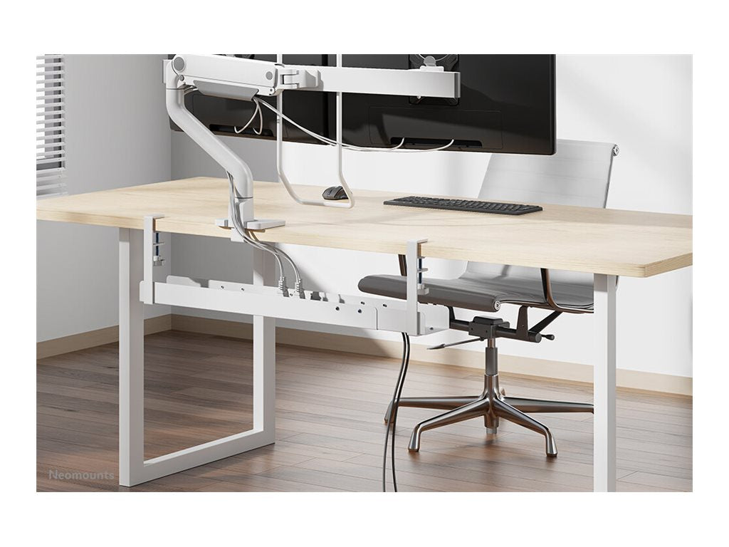 NEOMOUNTS Cable Management Tray max 5kg. clamp-on design universal white
