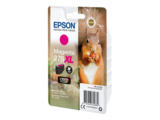 EPSON 4LB Singlepack Magenta 378XL Squirrel Clara Photo HD Ink