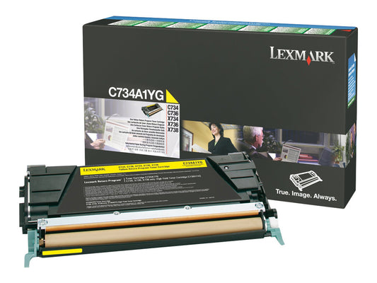 LEXMARK C734,  X734 cartouche de toner jaune capacité standard 6.000 pages pack de 1 retour programme
