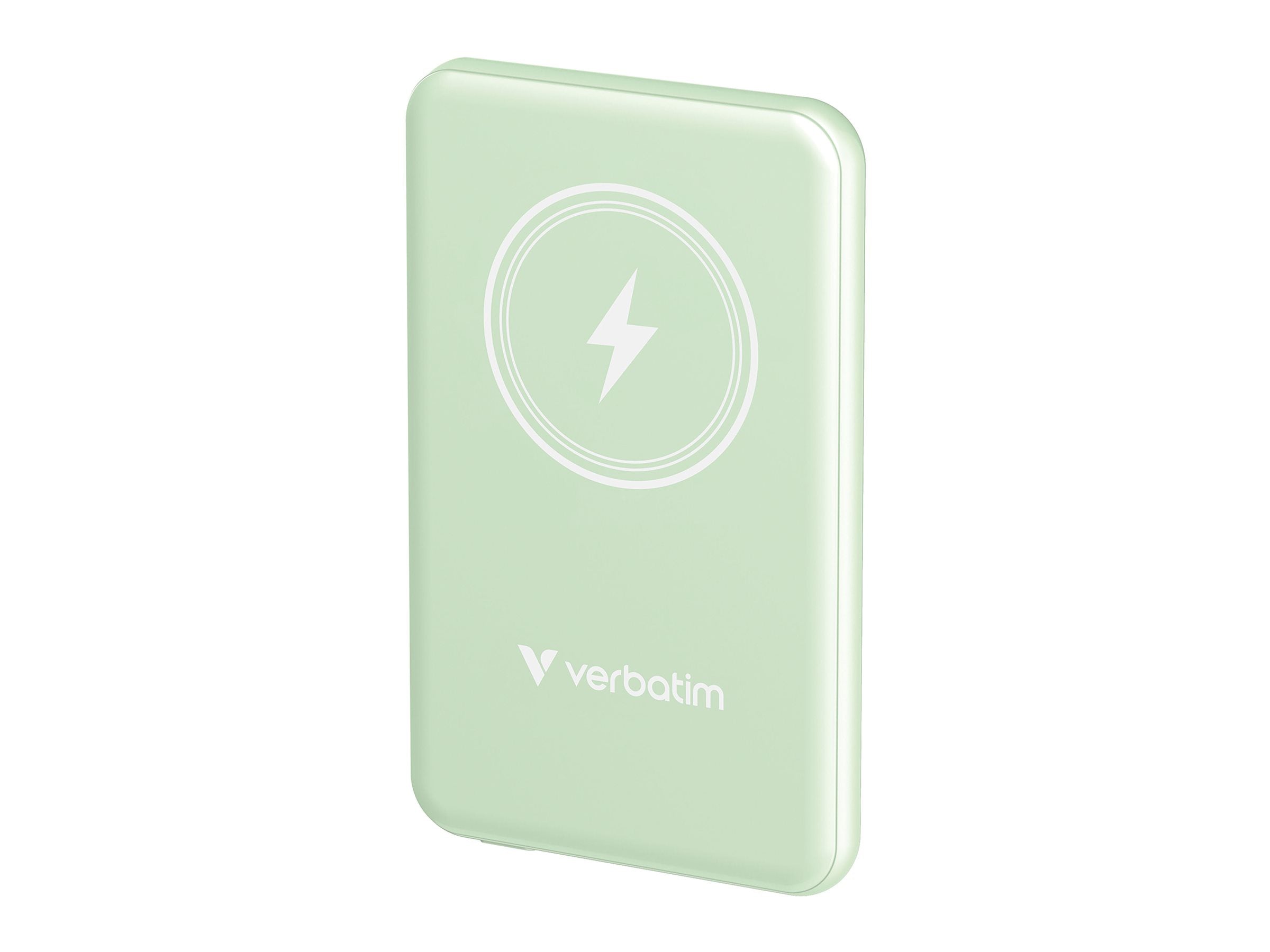 VERBATIM CHARGE N GO MAGNETIC WIRELESS POWER BANK 5000 GREEN WCF (P)