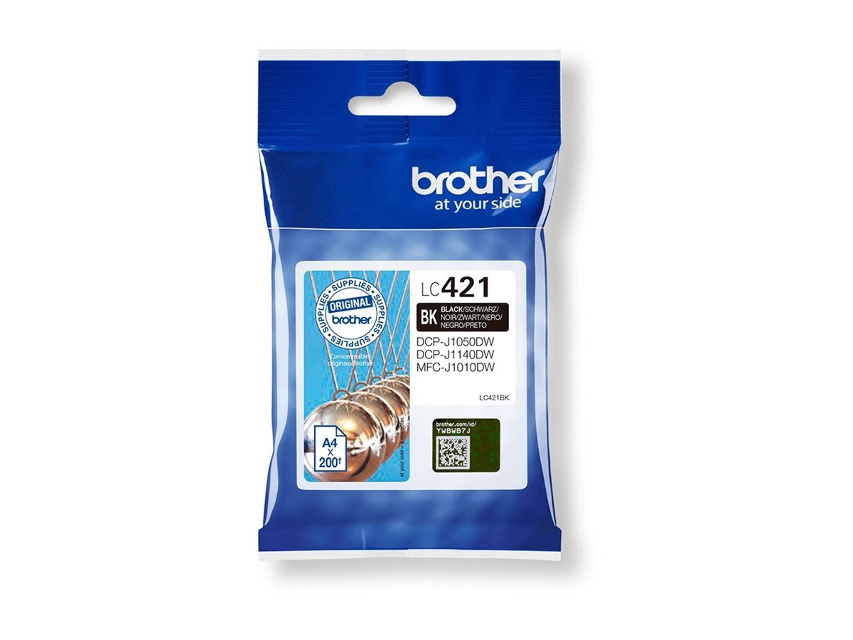 BROTHER 200-page standard capacity Black ink cartridge for DCP-J1050DW MFC-J1010DW and DCP-J1140DW