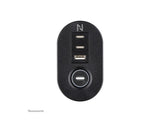 NEOMOUNTS VOLT Desk Clamp socket with Quick-charge USB Ports clamp 0-50mm 3x type-F 230V 1x USB-A 18W 2x USB-C 20W