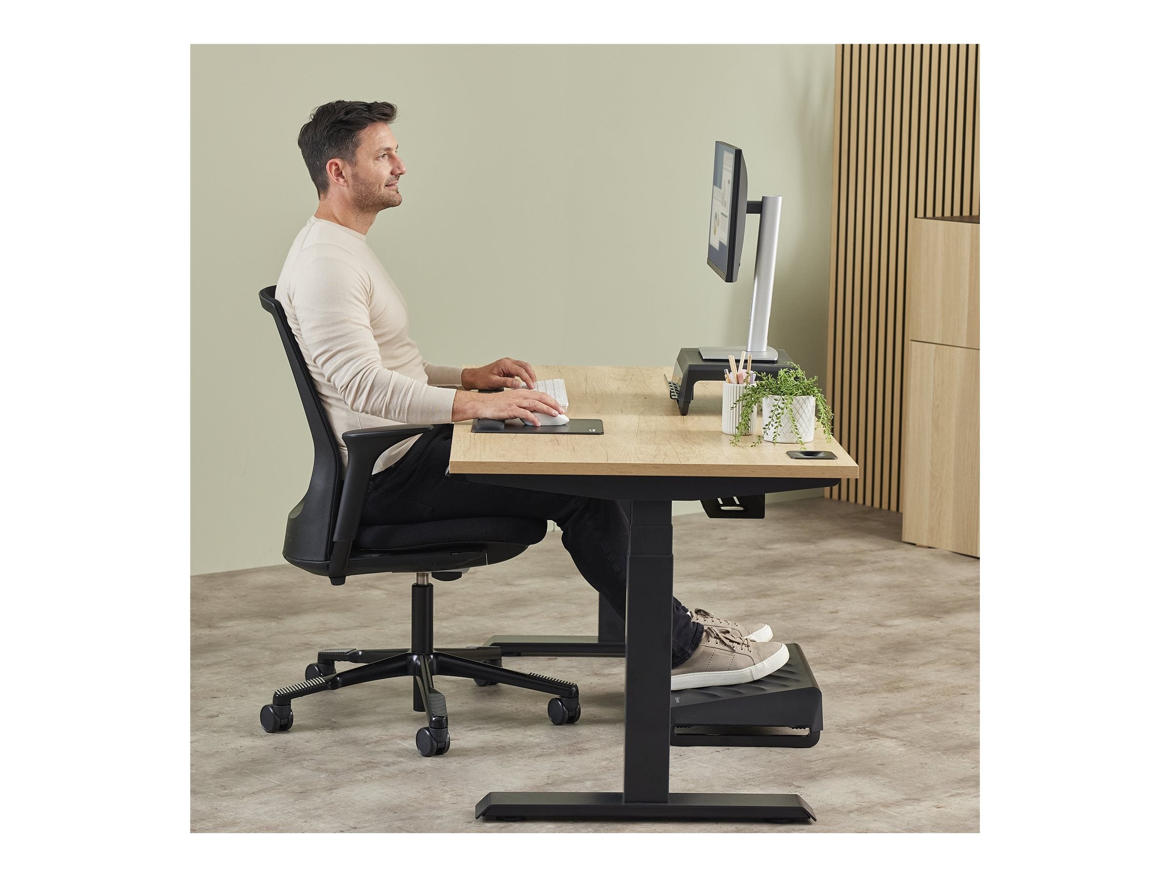 FELLOWES Tapis souris repose-poignets XL Breyta Noir