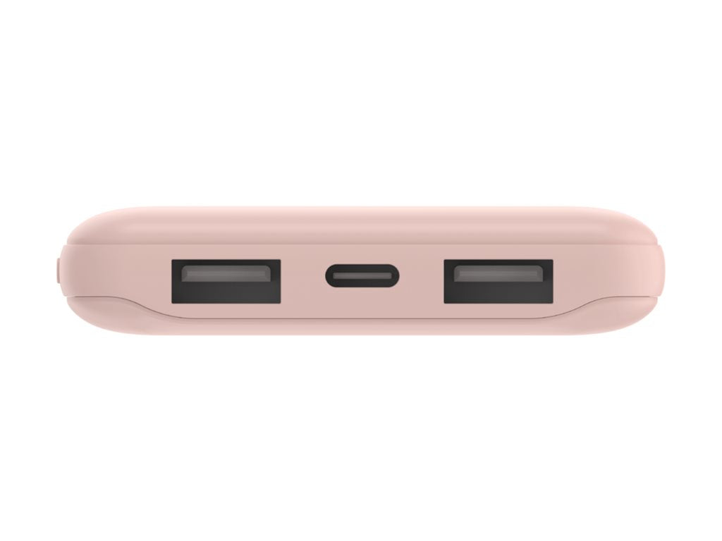 BELKIN Batterie externe 3 ports 10K avec câble USB-A vers USB-C rose