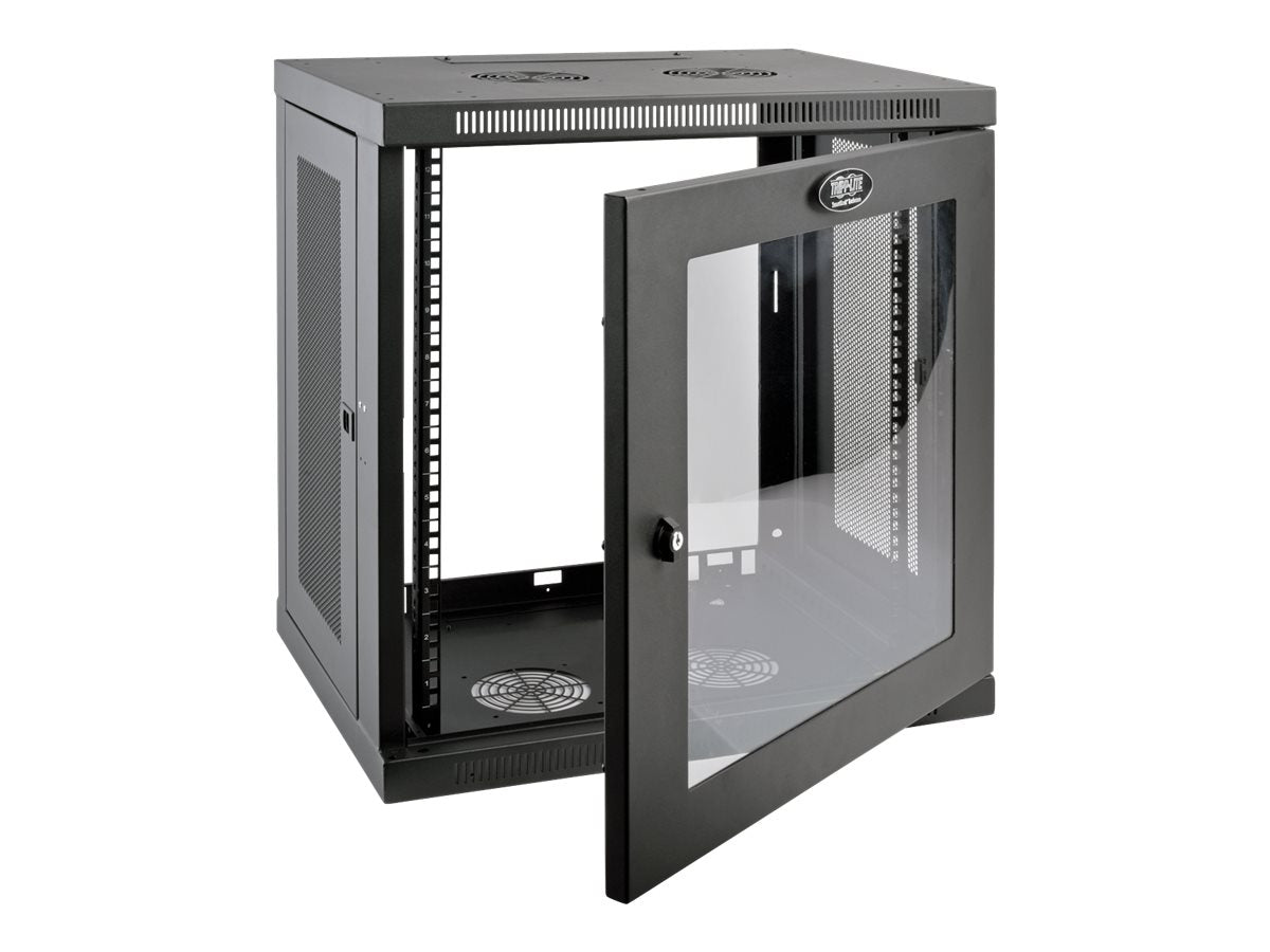 EATON TRIPPLITE 12U Wall Mount Rack Enclosure Server Cabinet w/ Glass Front Door Rack cabinet wall mountable Black 12U 19