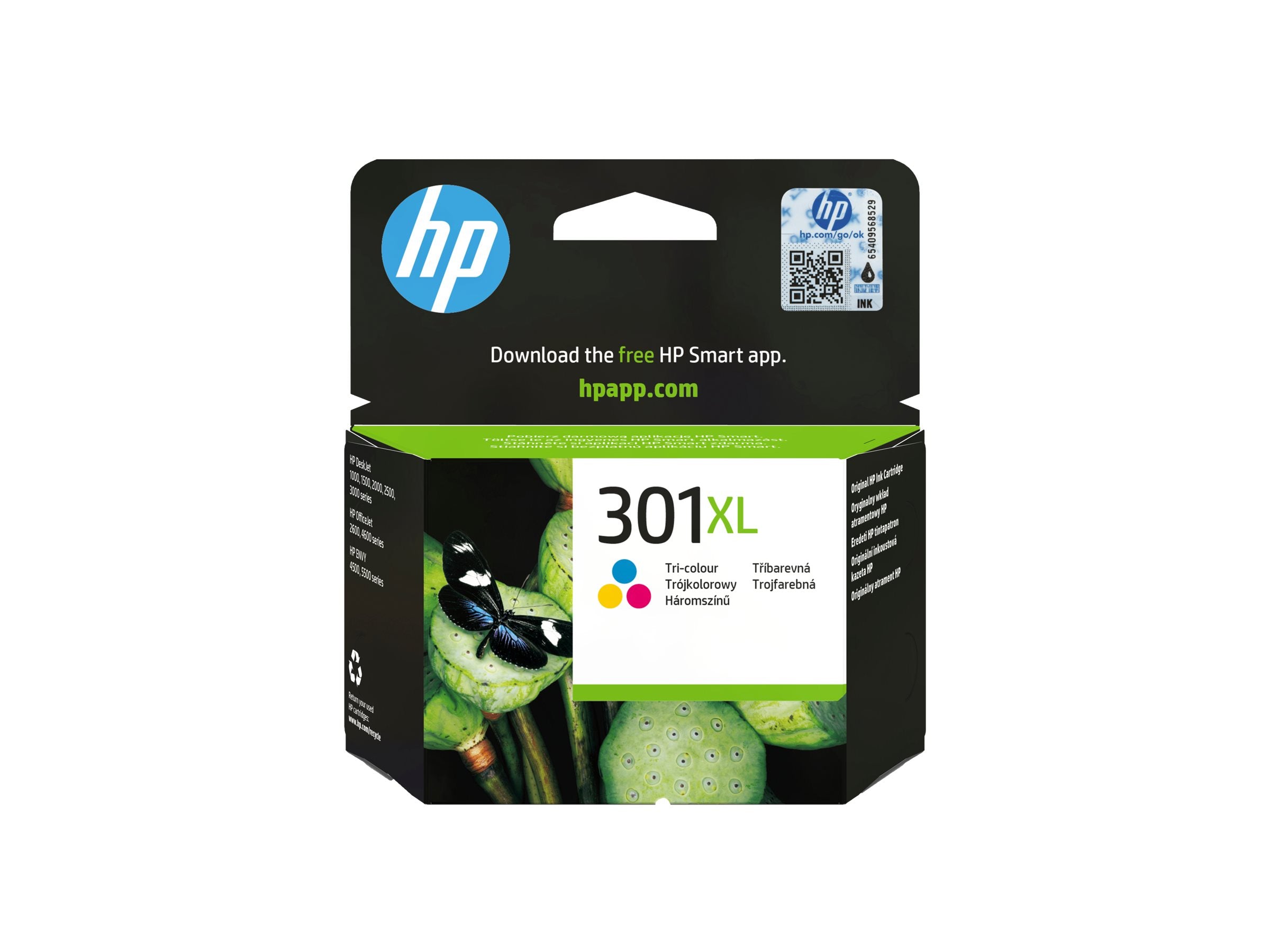 HP 301XL original Ink cartridge CH564EE 301 tri-colour high capacity 330 pages 1-pack Blister multi tag
