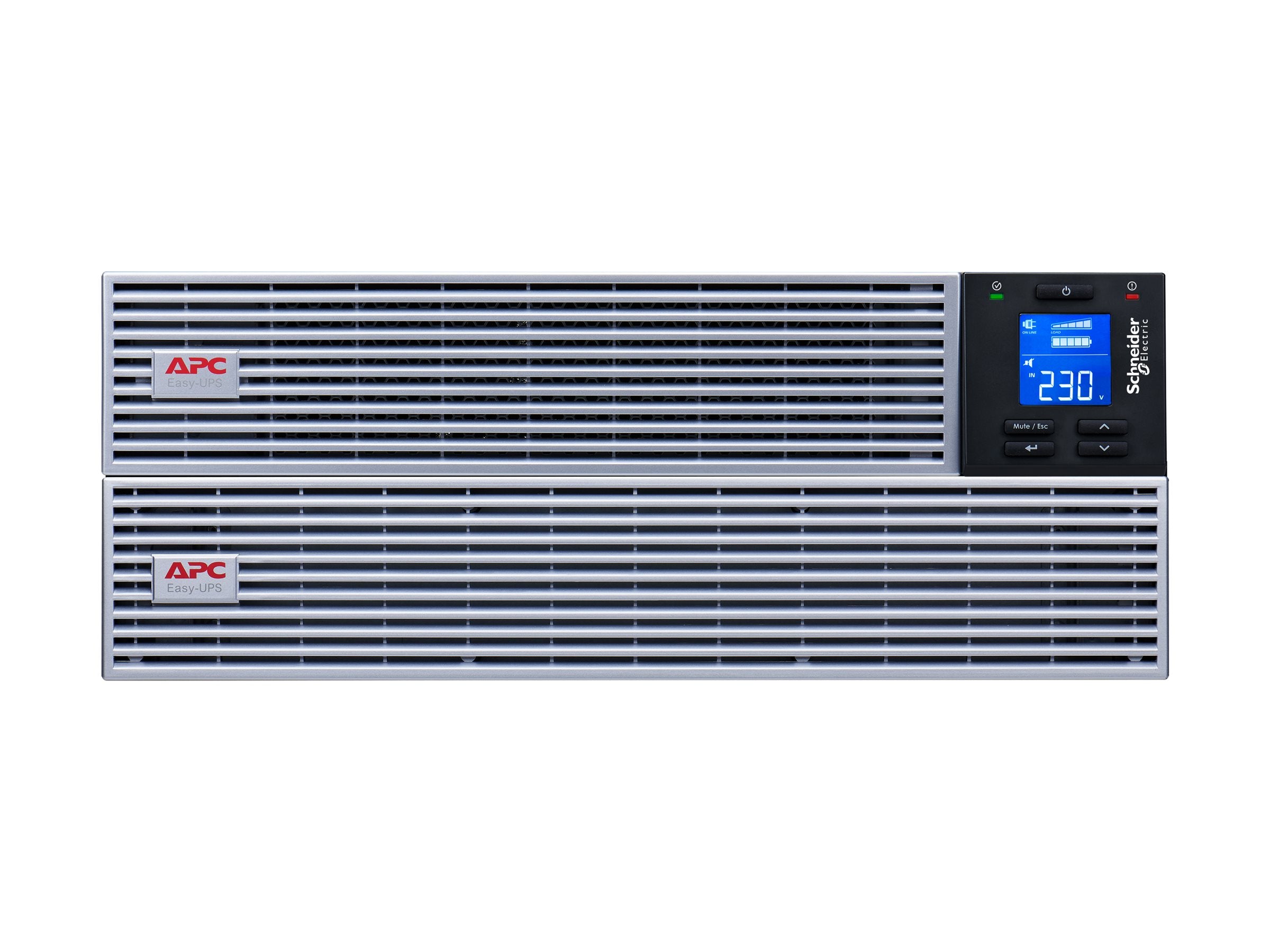 APC Easy UPS On-Line UPS Rack AC 230V 1800Watt 2000VA Li-ion RS-232 USB output connectors 6 4U 19 Black with silver