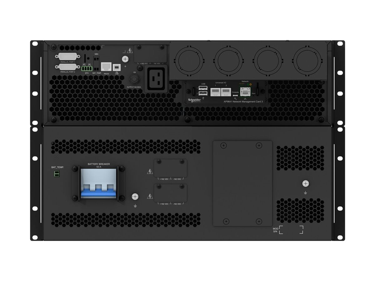 APC Smart-UPS RT 20kVA UPS rack-mountable AC 230/380V 20000Watt 20000VA 3-phase / 1-phase RS-232 output connectors 1 7U Black