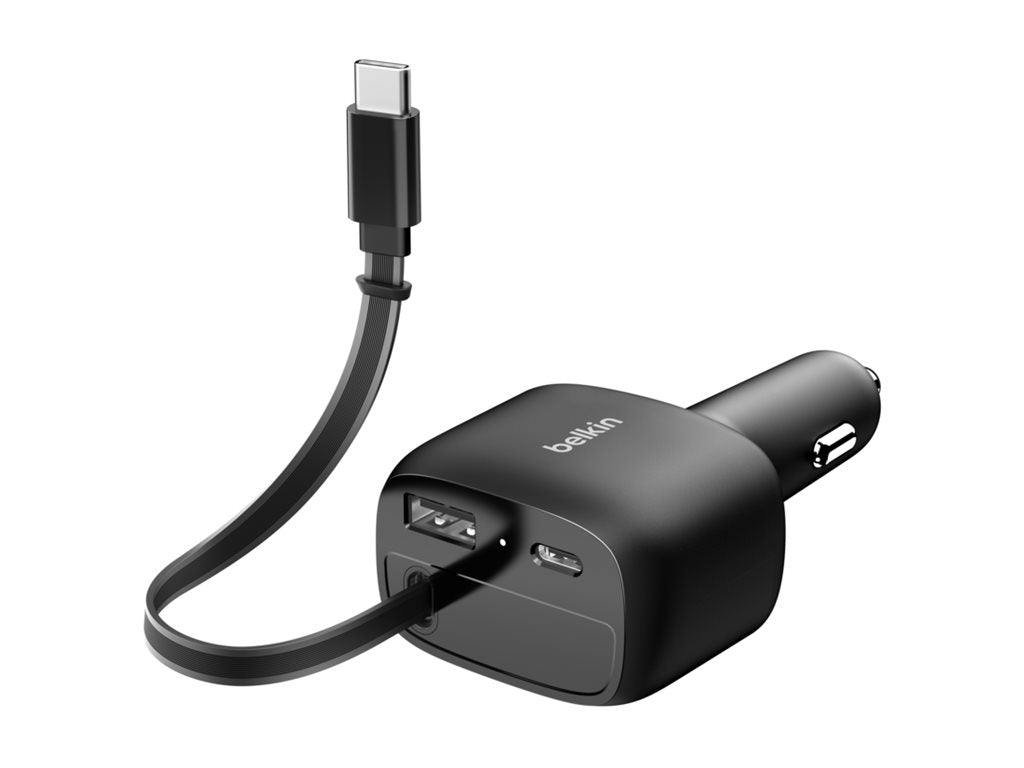 BELKIN BOOST CHARGE 75W Car Charger with Retractable USB-C Cable