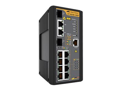 ALLIED Industrial managed PoE+ switch 8 x 10/100/1000TX PoE+ ports and 2 x 100/1000X SFP combo