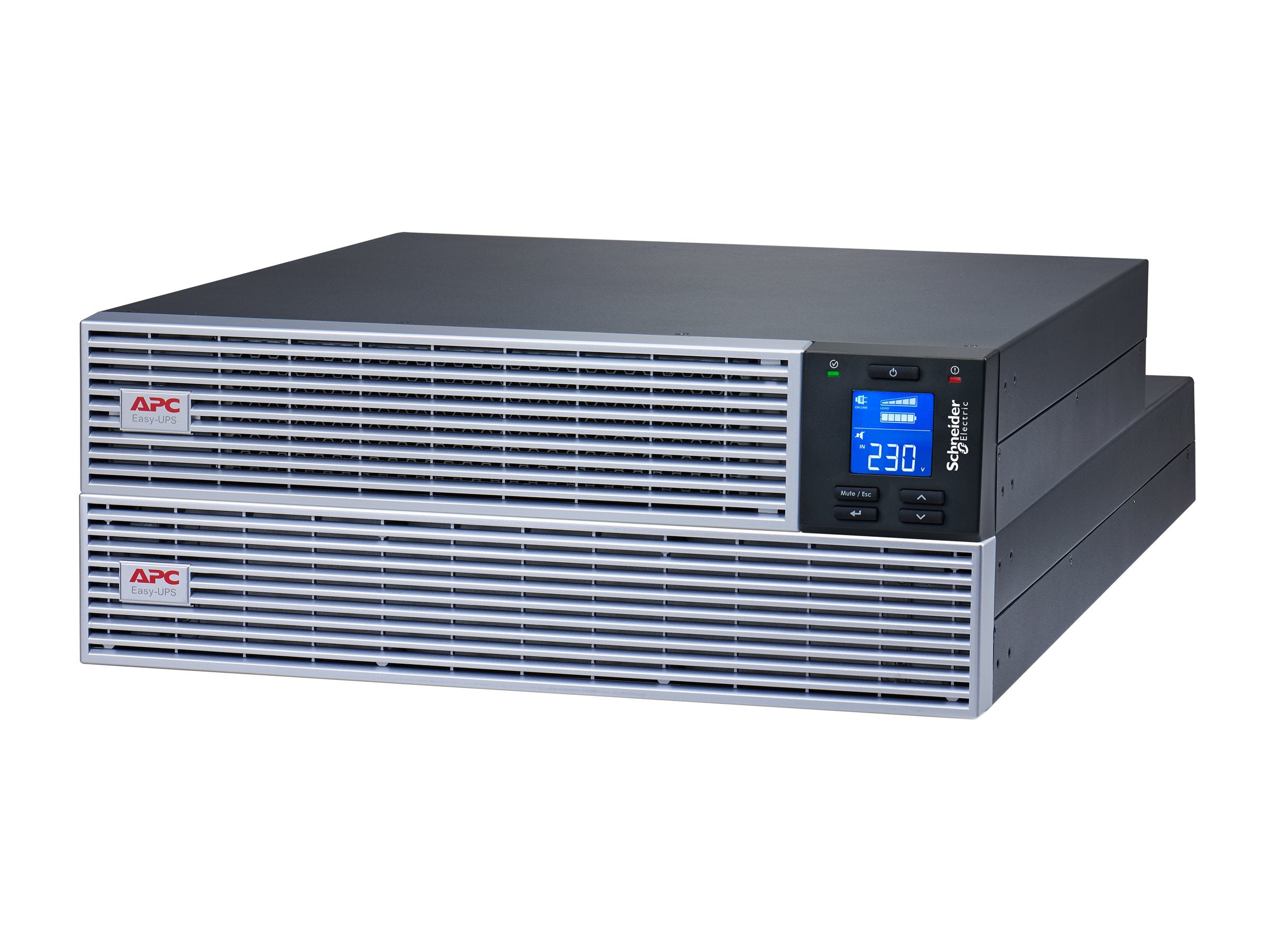 APC Easy UPS On-Line UPS Rack AC 230V 1800Watt 2000VA Li-ion RS-232 USB output connectors 6 4U 19 Black with silver