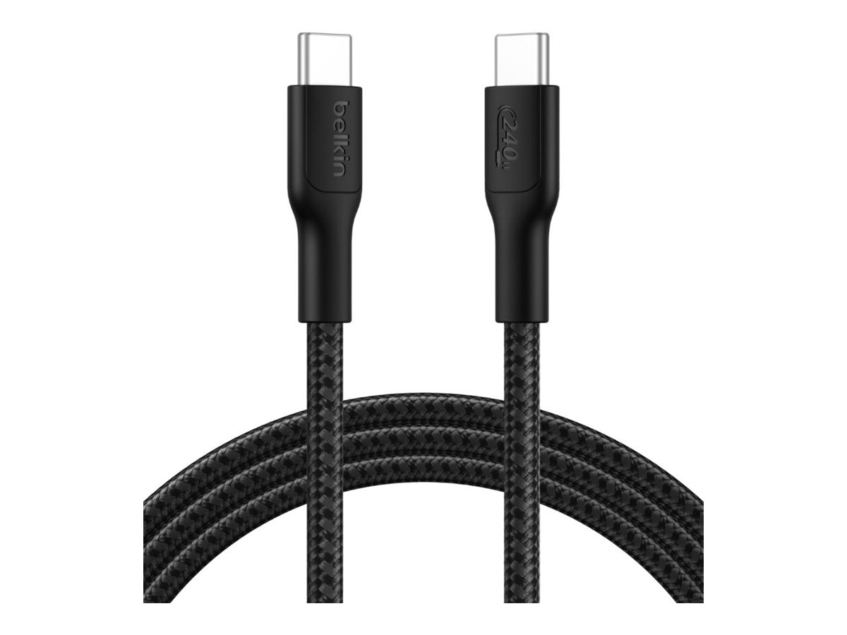 BELKIN USB-C TO USB-C 240W 2.0 BRAIDED PCR 2M BLACK