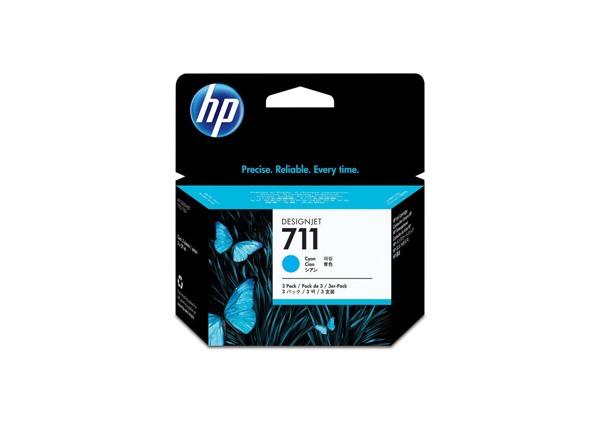 HP 711 original Ink cartridge CZ134A cyan standard capacity 3-pack