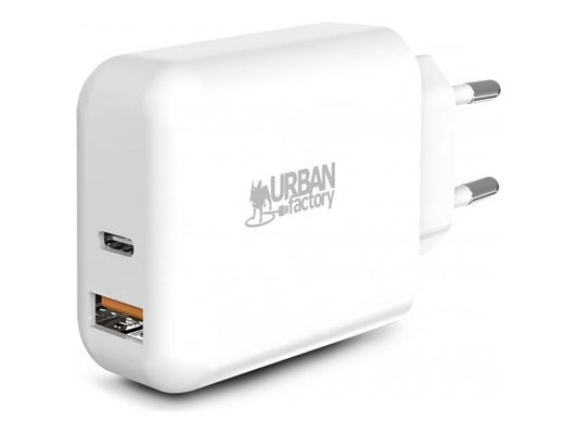 URBAN FACTORY Power USB-C Power Adapter 45W And USB-A 18W With 1M USB-A To USB-C Cable