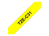 BROTHER P-TOUCH TZE-C31 noir sur neonjaune  12mm