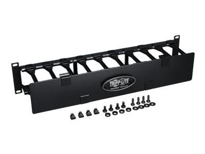 EATON TRIPPLITE Rack Enclosure Horizontal Cable Manager Steel w Finger Duct 2URM Rack cable management duct with cover Black 2U 19
